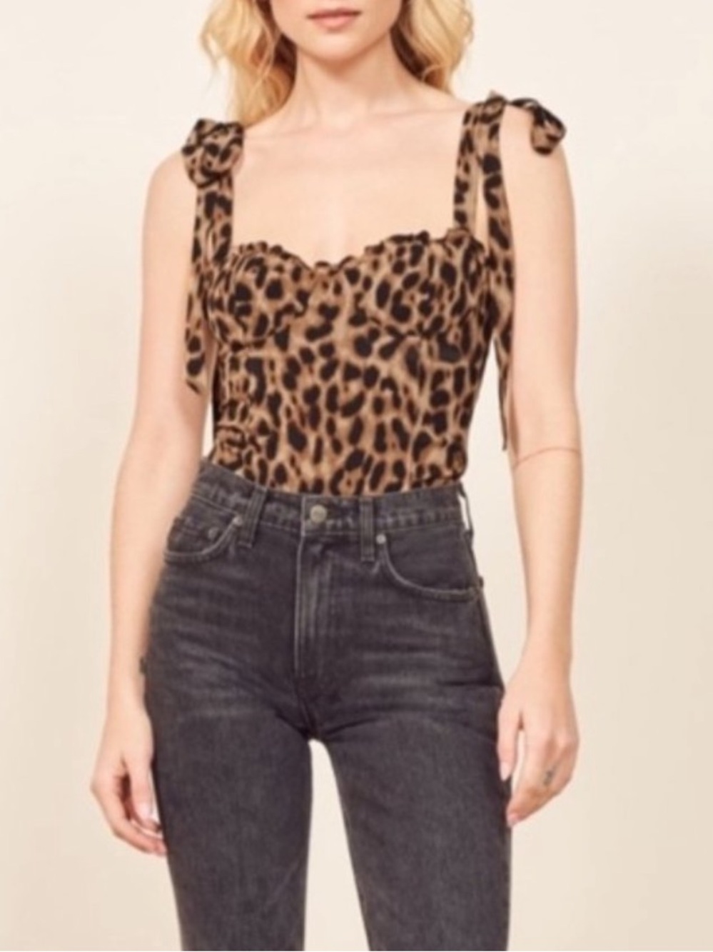 Reformation Blanca Leopard-Print corset Top size 0
